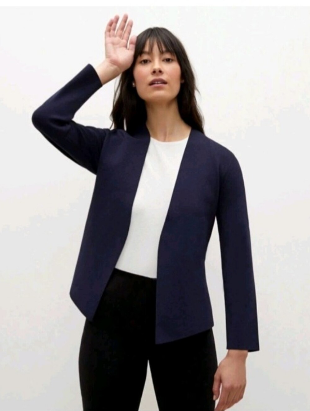 M.M.LAFLEUR 'WOOLF' Navy Open Jardigan Jacket | XS